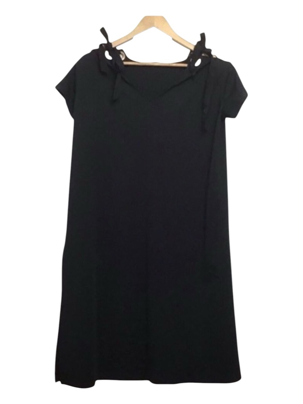 Uchuu Montreal Black Ribbon Tunic Oversized Cocktail Little Black Dress Size 1